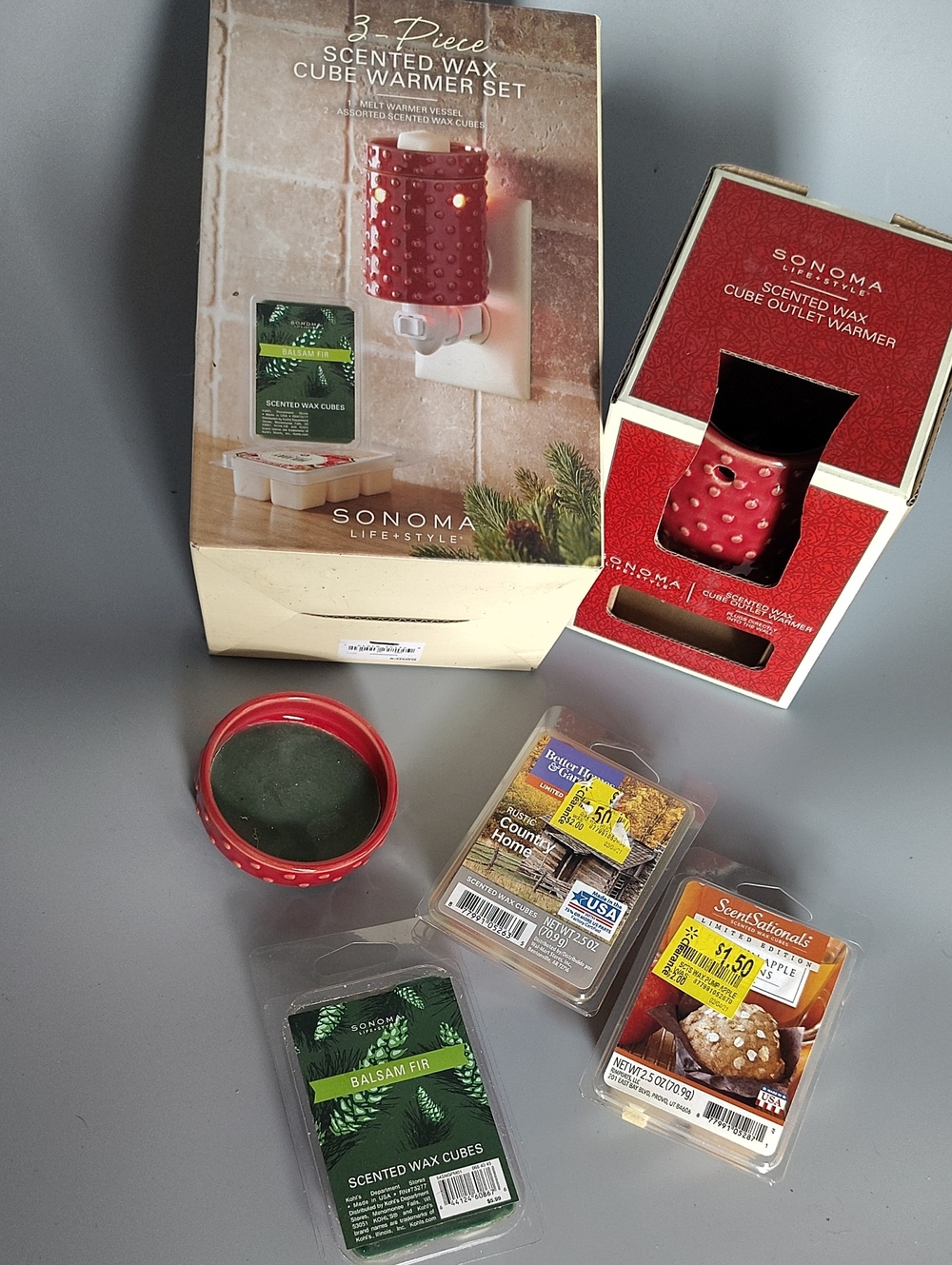 Red Scented Wax Cube Warmer Set